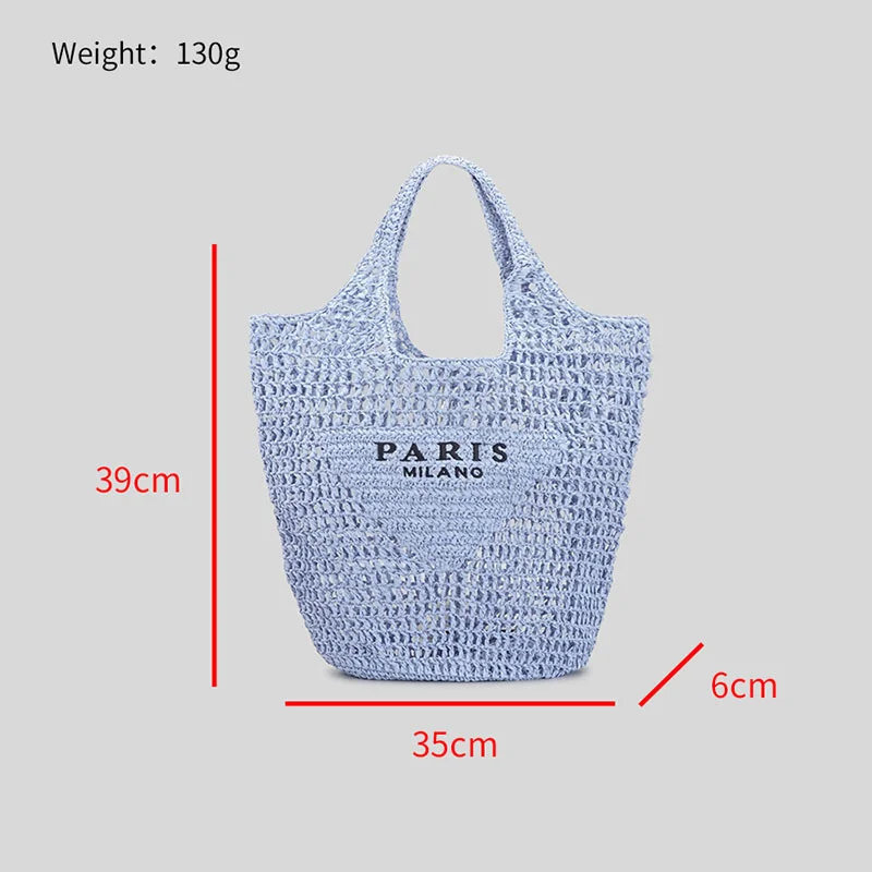 Luxury Design Handbag Designer Brands Beach Tote Summer Shoulder Shopping Basket Large Capacity Beach Bag Fashion Paper Woven