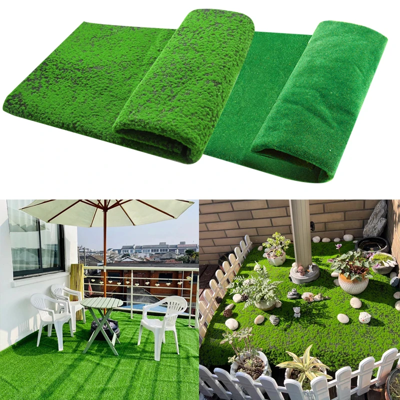 

1x1m Simulation Moss Turf Green Plant DIY Artificial Grass Mat Carpet Background Wall Micro Landscape Decor Home Garden Supplies
