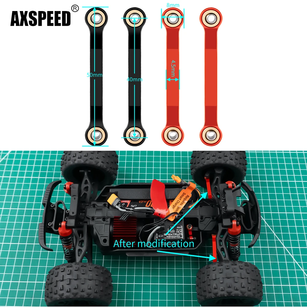 AXSPEED 2 шт. металлические тяги шасси с фиксированной тягой для 1/18 RC гусеничного