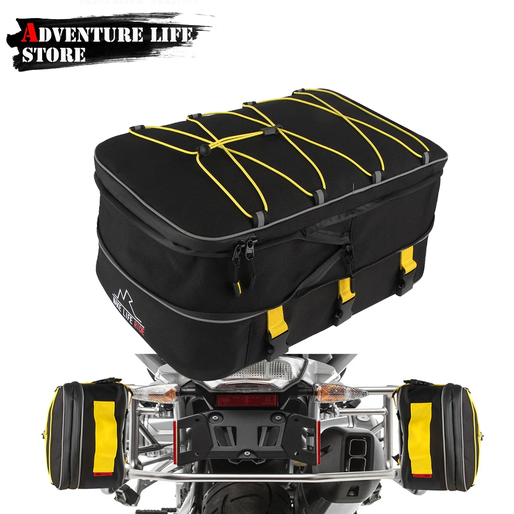 Universal Top Box Panniers Bag Case Luggage Bags For BMW R1250GS For KAWASAKI For SUZUKI Side Rack Carrier Storage Bag For Honda
