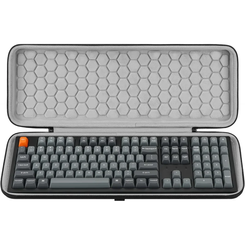 Фото Жесткий чехол для клавиатуры Geekria, совместимый с Keychron K10 HE Redragon K668 Aula F108 PRO, сумка для переноски клавиатуры на 104 клавиши №1