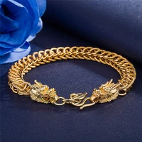 9mm women men bracelet fashion wrist chain 18k yellow gold filled hip hop jewelry 21cm long