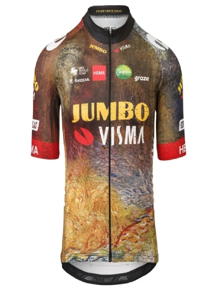

Новинка 2022, набор одежды для горного велосипеда Jumbo Visma France Tour Team, специальные рубашки с коротким рукавом для дорожного велосипеда, велосипед