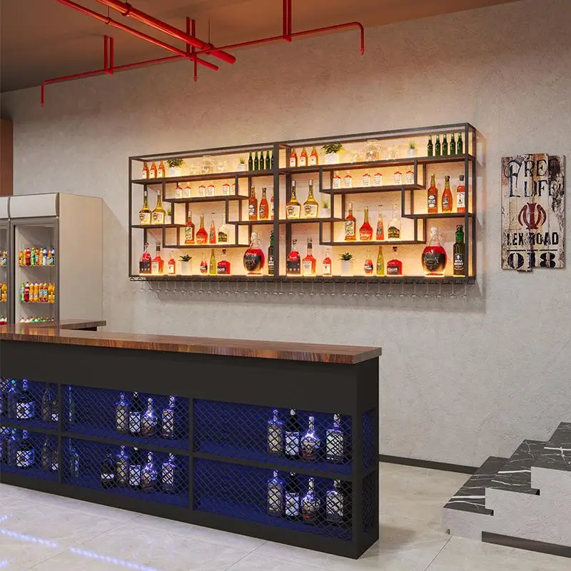 Ликерный отель металлический вестибюль модные шкафы для напитков барные