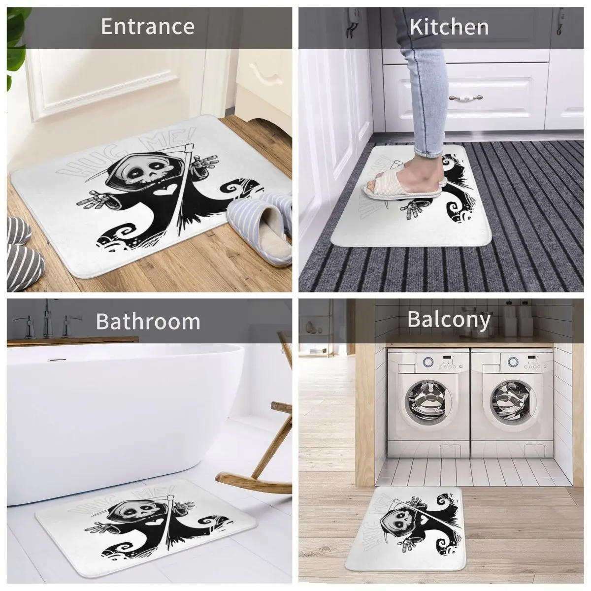 

Bath Mat Ghostface Decor 3D Rug Carpet Doormat Anti-slip Entrance Living Room Home Kitchen Antiwear Bathroom Porch