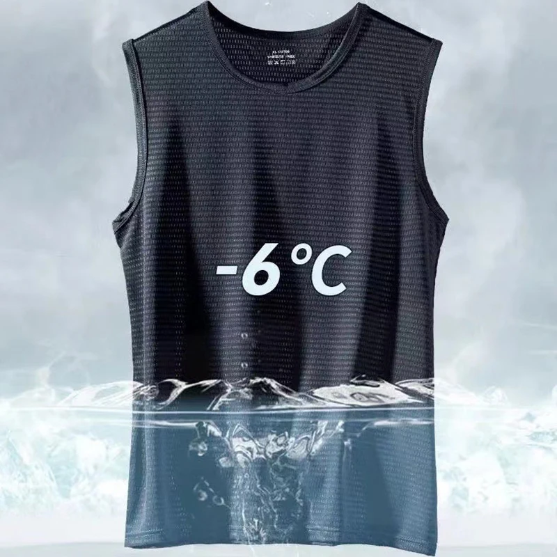 3pcs Men Summer Ice Silk Tank Tops Underwear Mens Undershirt Transparent Shirts Male Fitness Mesh Breathable Singlets 2023 New