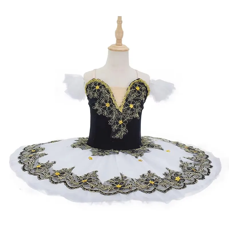 Белая профессиональная балетная юбка женский черно-белый костюм для выступлений