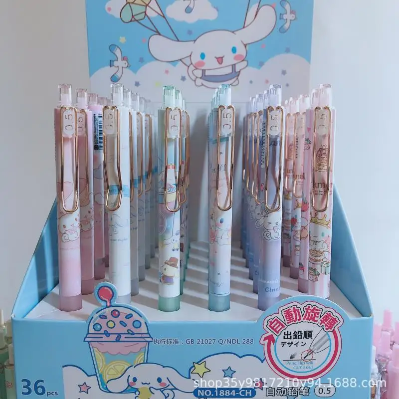

Kawaii Cute Sanrio Cinnamoroll Mechanical Pencil Stationery No Pencil Sharpener Required Ins Girl Christmas Gift For Children
