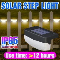 led solar lamp outdoor garden light ip65 waterproof wall lamp for patio balcony fence pathway railing decoration led solar light