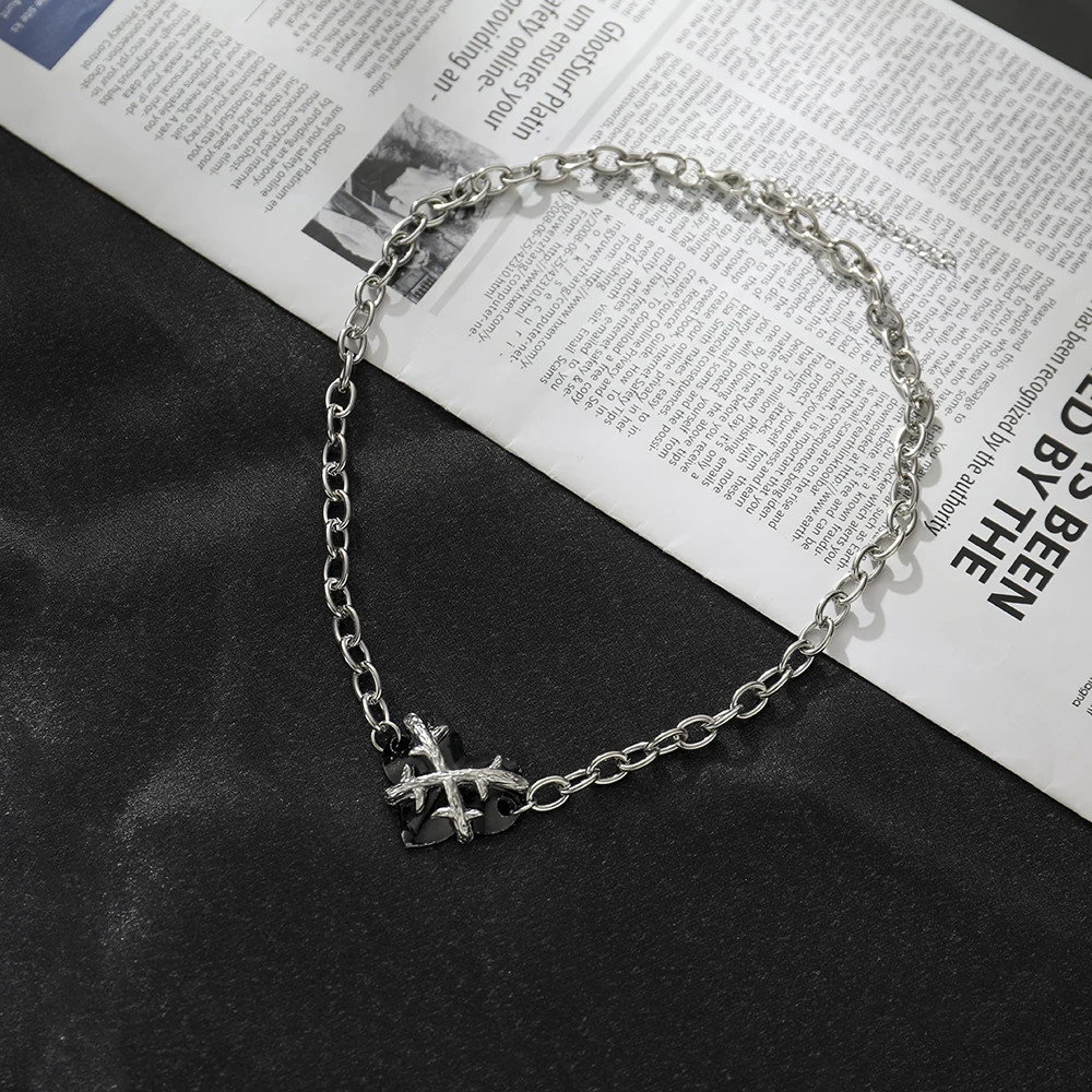 Y2k Цепочка В Форме Сердца Ожерелье Серебряного Тона Кулон Колье Для Женщин Модные