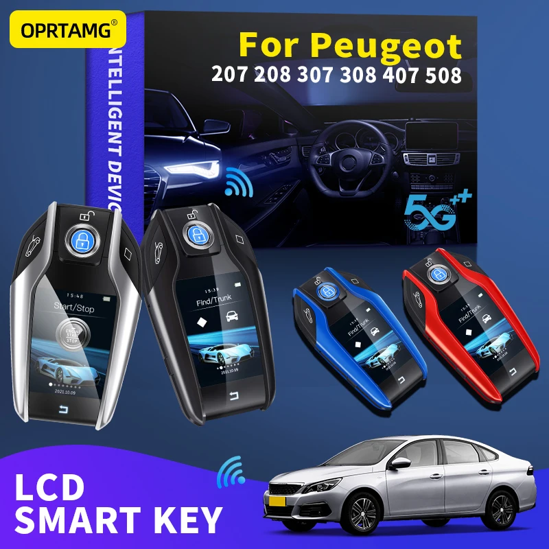 

OPRTAMG For Peugeot 207 208 307 308 407 508 2001 2002 2003 2004 2005 2006 Car Smart Remote Control Key LCD Display Universal