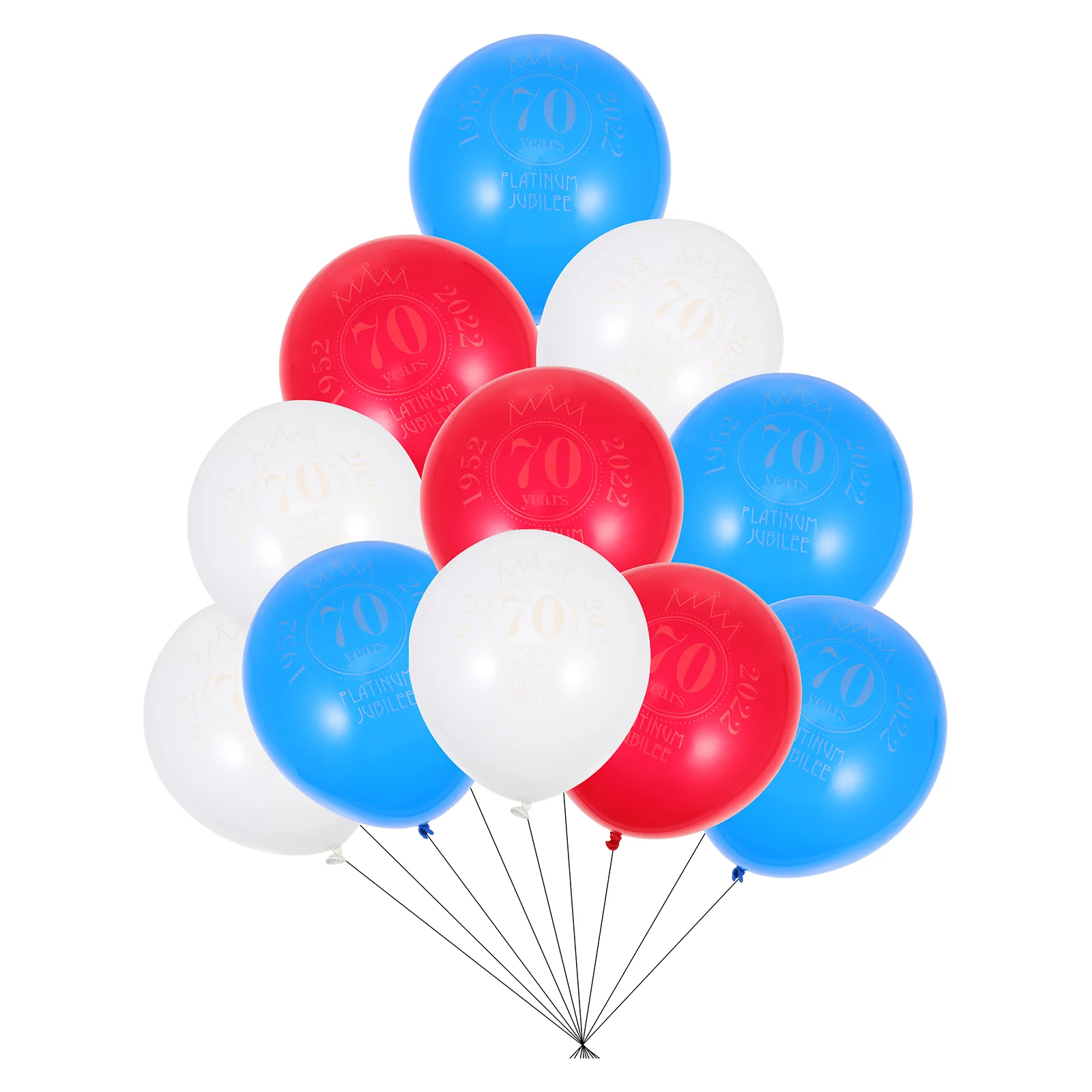 

20pcs UK 70th Anniversary Balloons Ornament Platinum Jubilee Balloons Decors