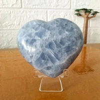 natural stone celestite crystal heart beautiful home room decoration blue calcite energy chakra reiki healing crystals