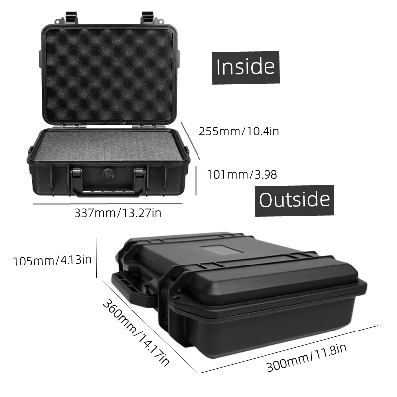 Portable Safety Instrument Dry Tool Box ABS Plastic Storage Toolbox Equipment Tool Case Outdoor Suitcase With W/Pre-cut Foam