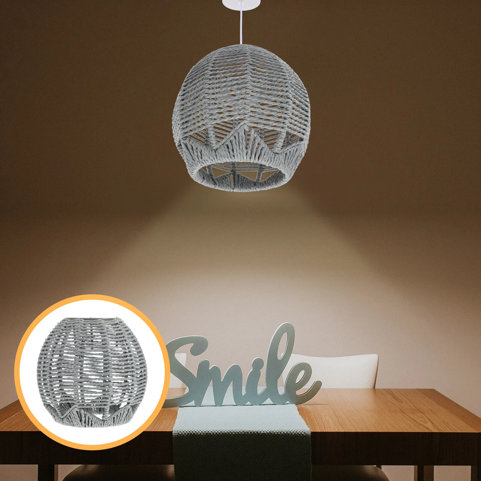 

Restaurant Lights Modern Style Lampshade Novel Outdoor Decorative Rattan Pendant Chandelier Rustic Hotel Cover Hanging Dome