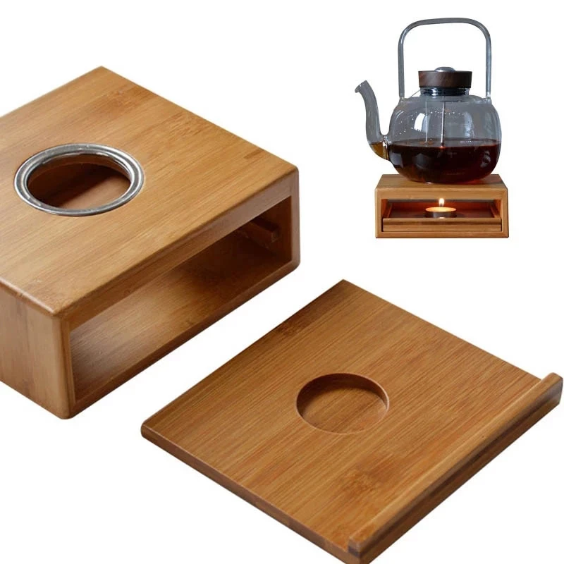 

Bamboo Tea Candle Warmer Heating Insulation Base Teapot Heating Base Tea Candle Holder Teapot Heater Stove Insulation