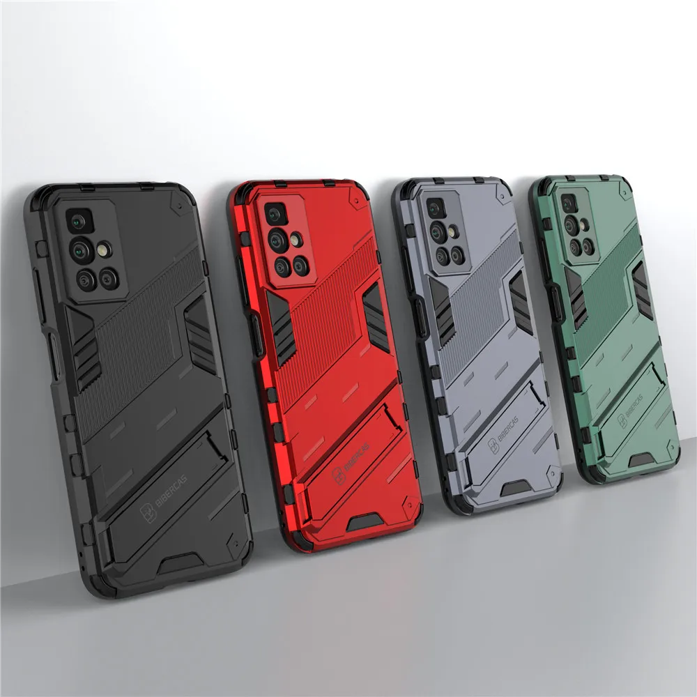 

Redmi 10 Shockproof Phone Case for Redmi 10 10 Prime Note 10 Pro 10T Stand Phone cover for Xiaomi POCO X3 GT F3 GT M3 Pro 5G