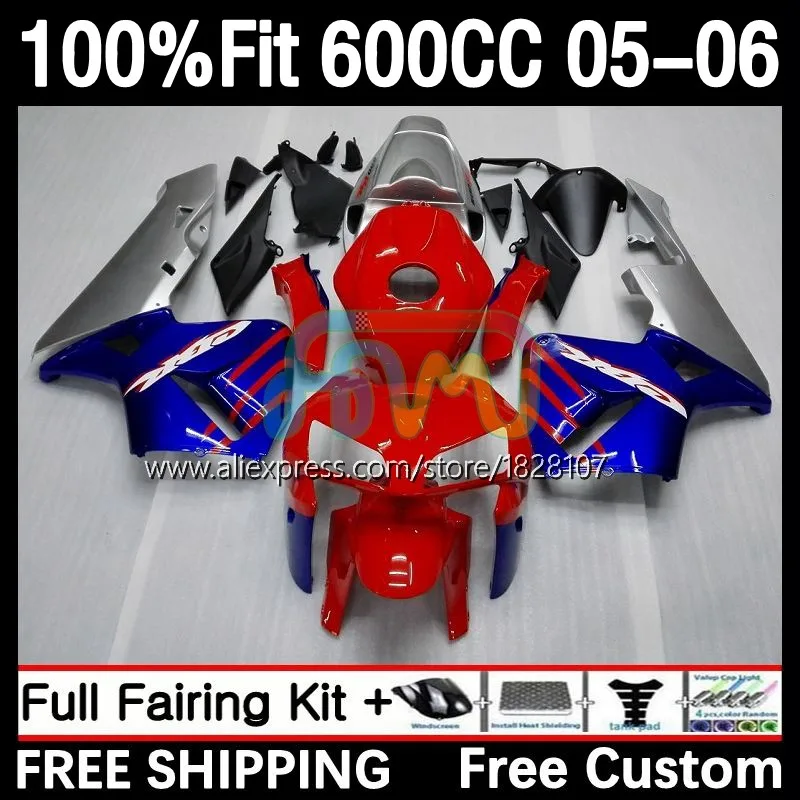 

Injection For HONDA CBR600 CBR 600 RR CC 600RR 600F5 600CC F5 24No.24 Blue red CBR600RR 05 06 CBR600F5 2005 2006 OEM Fairing