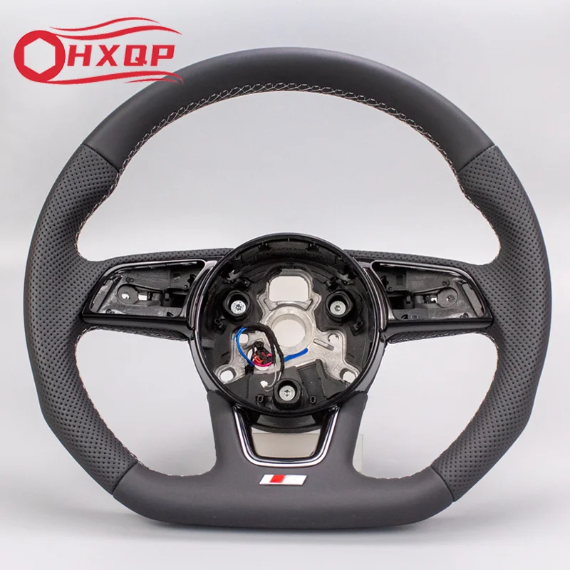 ПЕРФОРИРОВАННОЕ рулевое колесо с белой прострочкой подходит для Audi A4 B9 A3 A5