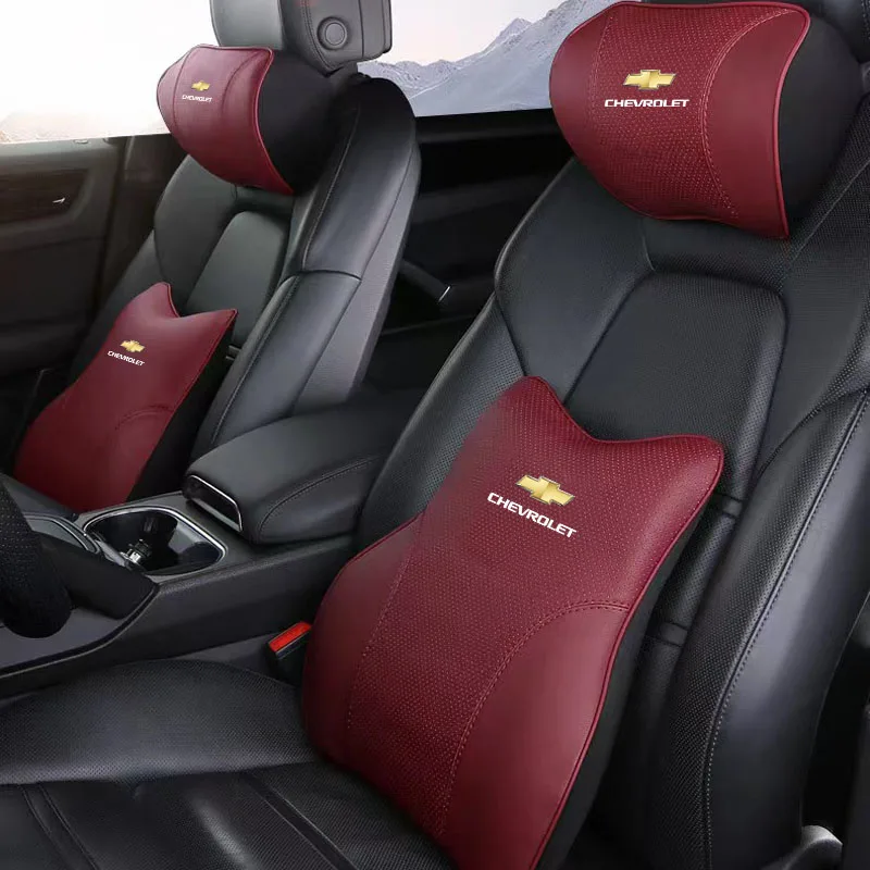 Кожаная подушка для подголовника автомобильного сиденья с поддержкой поясницы