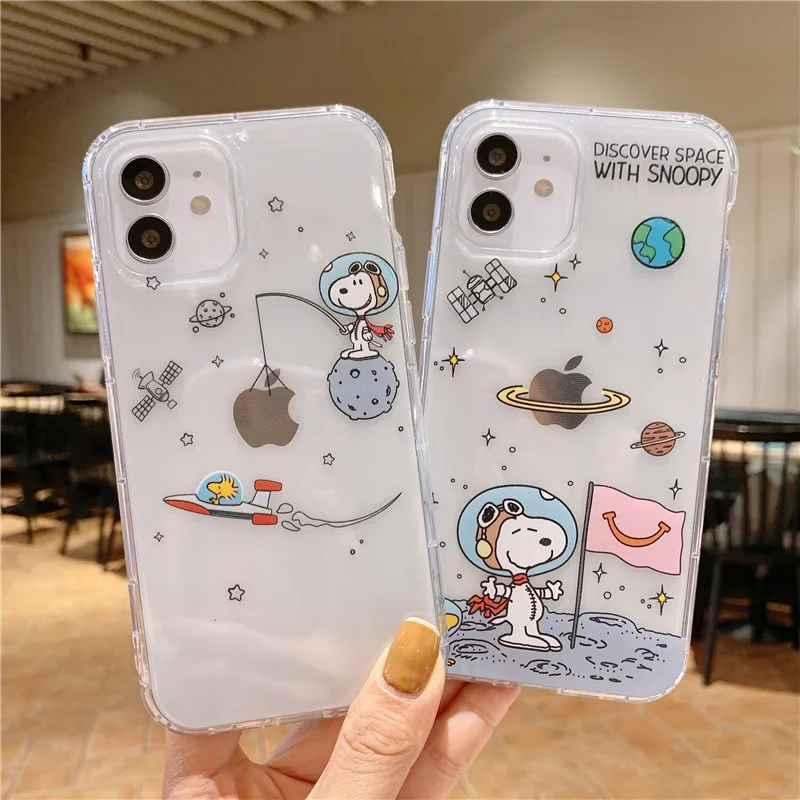 Чехол для телефона Snoopy Apple IPhone 15 Plus 14 13 12 11 Pro Max мультяшный чехол прозрачный мягкий