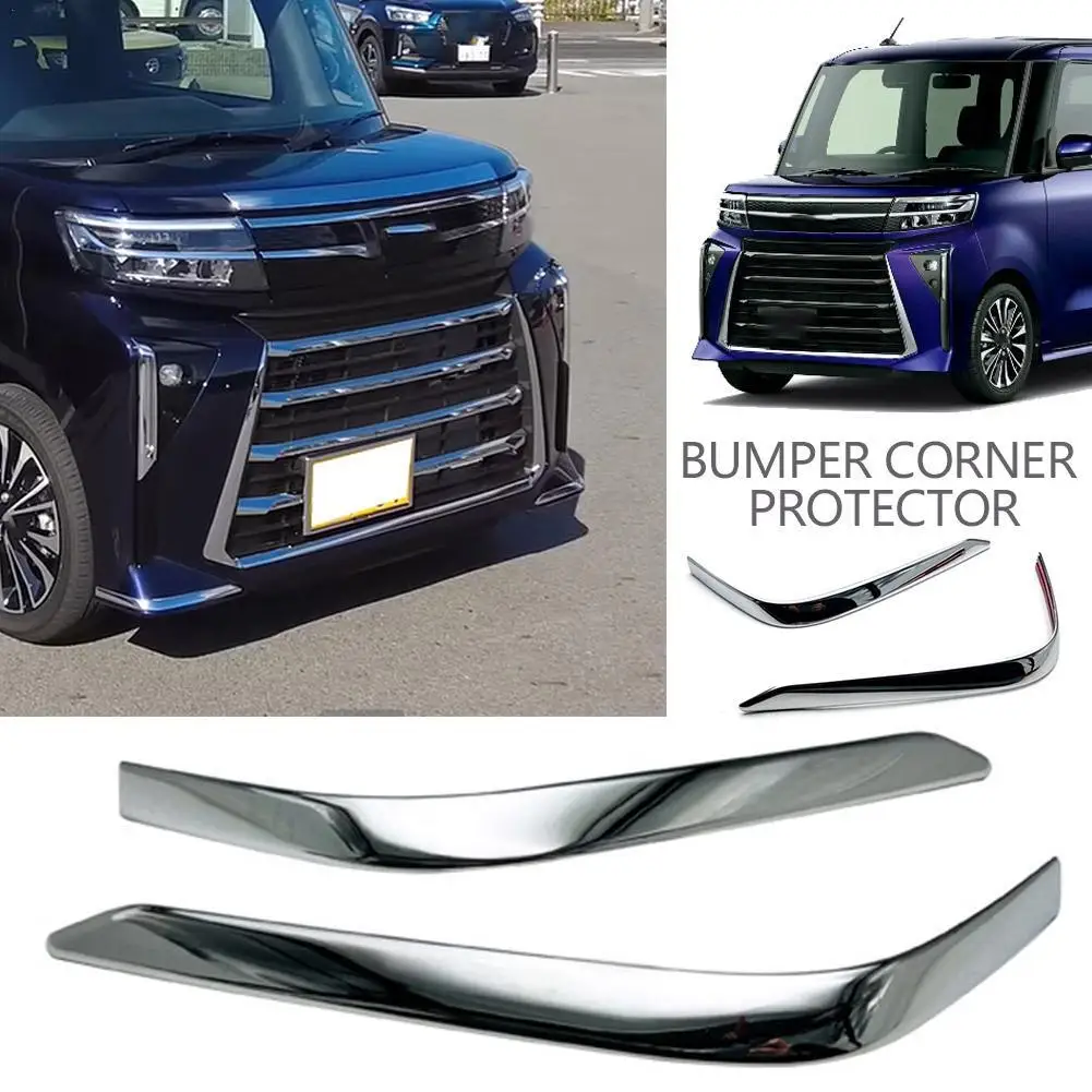 

Car Front Bumper Corner Chrome Trim For Daihatsu Tanto Corner Protector Fog Lamp Spoiler Wind Auto Decorative Cover Car Styling