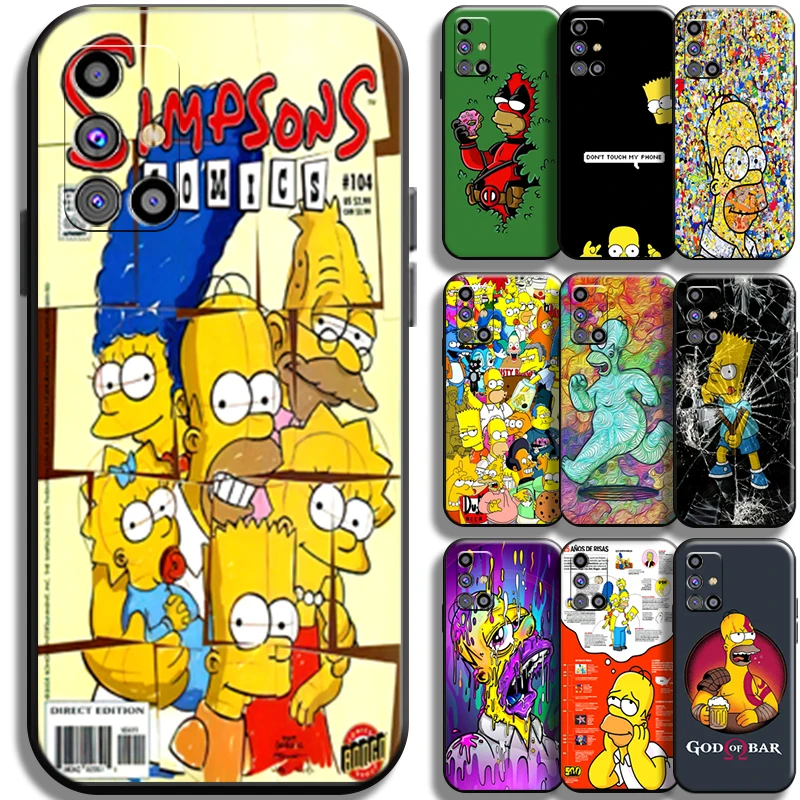

Funny Homer Simpson Family Phone Case For Samsung Galaxy M31 M31S TPU Black Carcasa Cover Shockproof Full Protection Back Soft