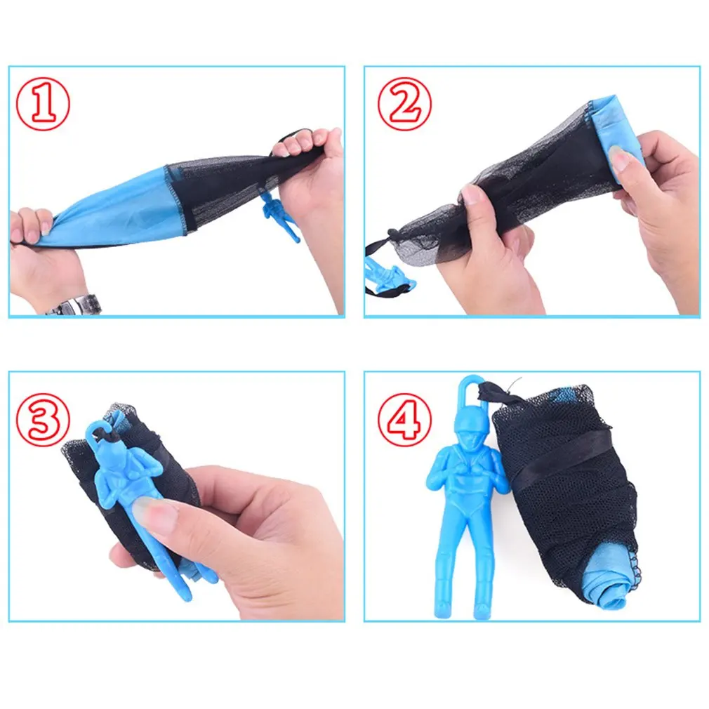 1pcs Kids Hand Throwing Parachute Toy For Children's Educational With Figure Soldier Outdoor Fun Sports Play Game |