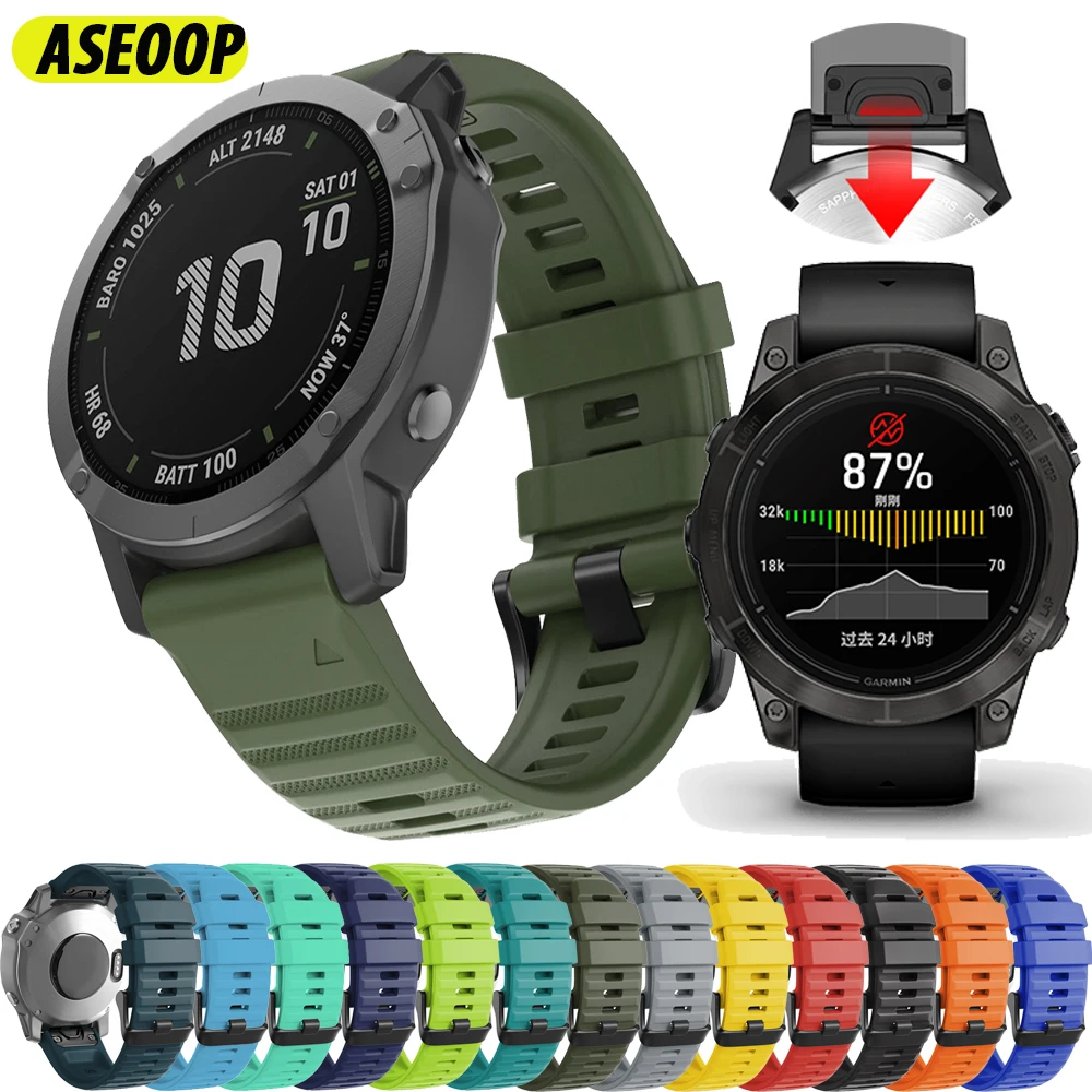 Официальный ремешок Epix 1:1 QuickFit 26 22 мм для часов Garmin Enduro 3 Силиконовый спортивный