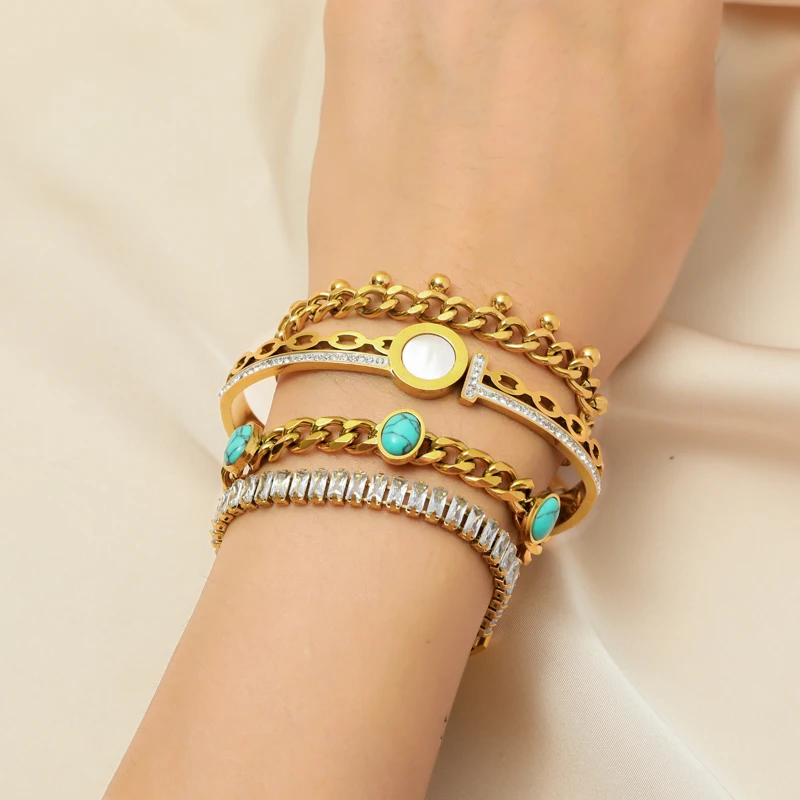 Eilieck Женский Комплект Ювелирных Изделий Золотого Цвета Из Нержавеющей Стали 316l