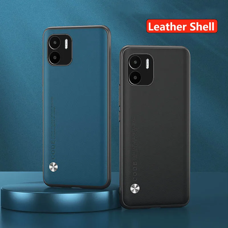 

Leather Case for Xiaomi Redmi A1 Luxury Soft Silicone Edges Hard Back Shockproof 220733SI Phone Cover Redmi A1 A 1 1A RedmiA1