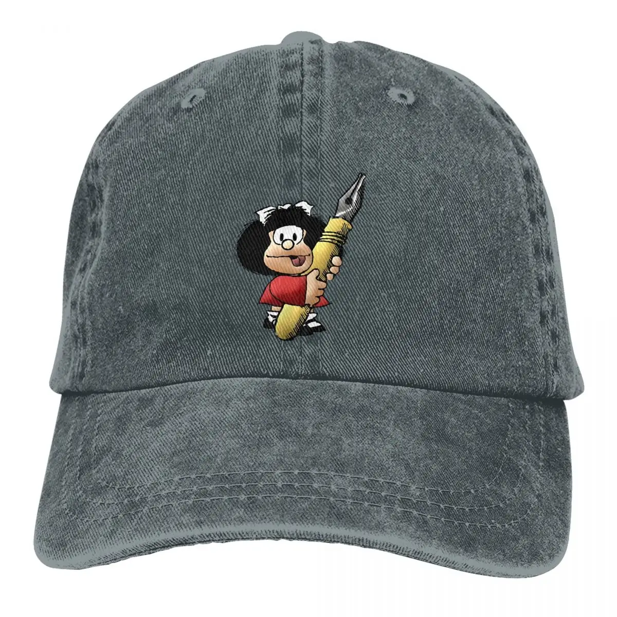

Washed Men's Baseball Cap Quino Cute Trucker Snapback Caps Dad Hat Mafalda Cartoon Golf Hats