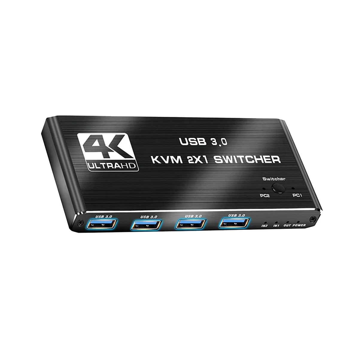 

Переключатель KVM 4K, USB 2 в 1, переключатель для компьютерного монитора, клавиатуры и мыши EDID / HDCP принтера