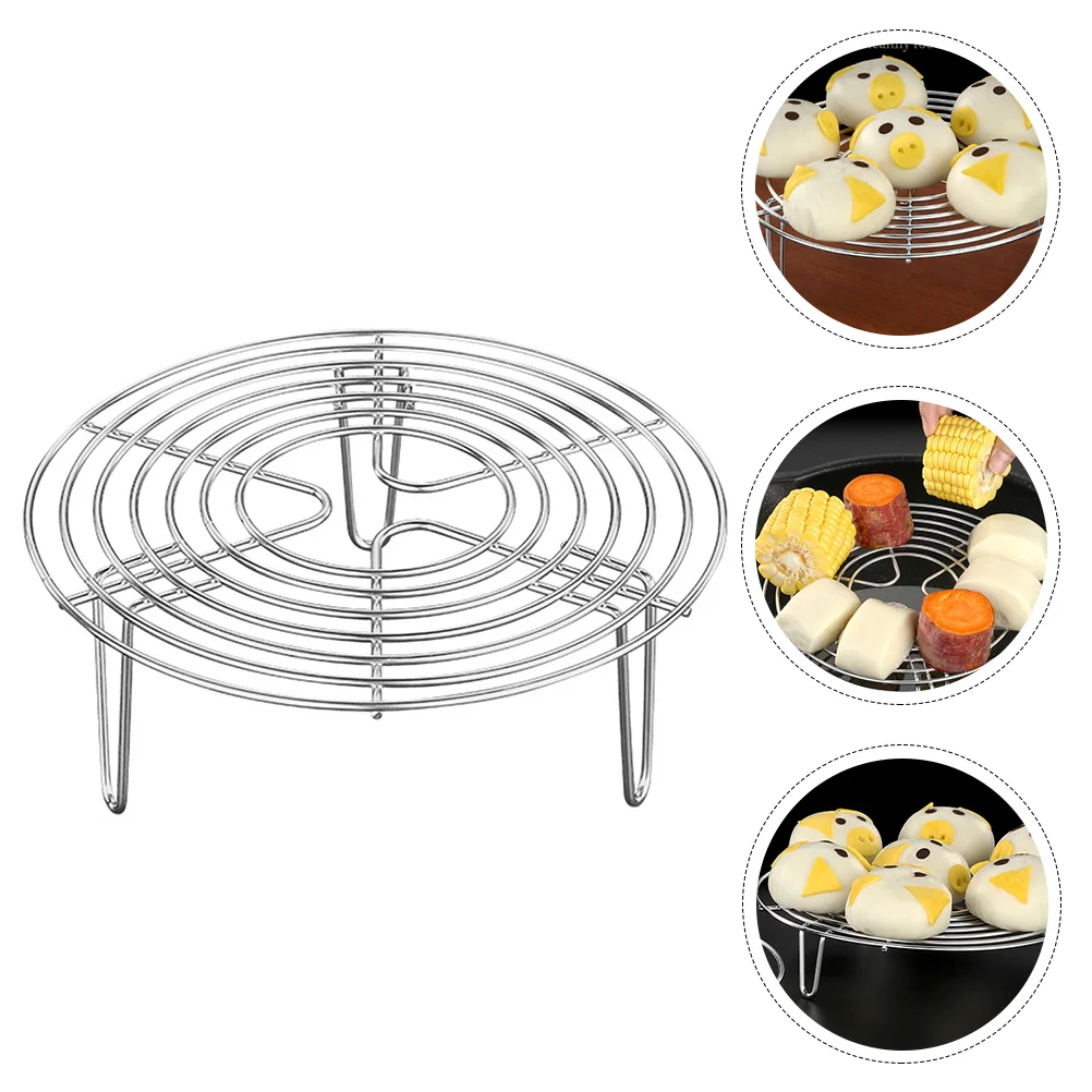 

Rack Steamer Steam Steaming Trivet Stand Cooking Round Cooling Potbaking Egg Pressure Cooker Steel Stainless Basket Tray Racks