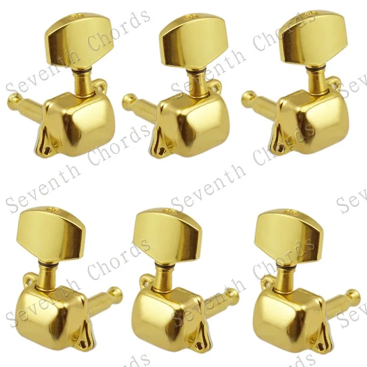 A Set Gold Semiclosed Guitar Tuning Pegs keys Tuners Machine Heads for Electric Acoustic Guitar - 3L3R & 6R & 6L & 2L4R & 4L2R