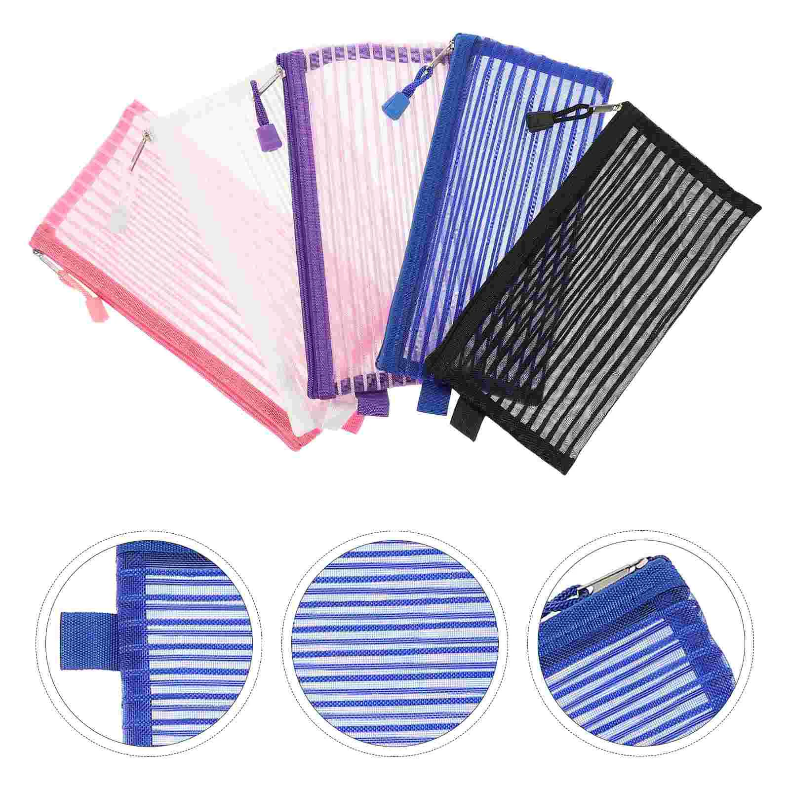 

10pcs Large Capacity Pen Bag Bag Multi-function Pen Makeup Brush Bag Portable Pouch