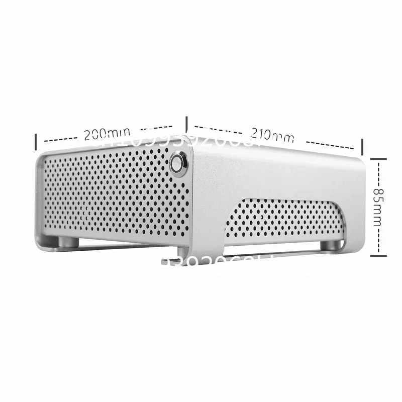 Фото MGP полностью алюминиевый корпус mini ITX с блоком питания DC-ATX для сборки ПК своими руками, ультратонкий горизонтальный корпус для ядерного дисплея. №1