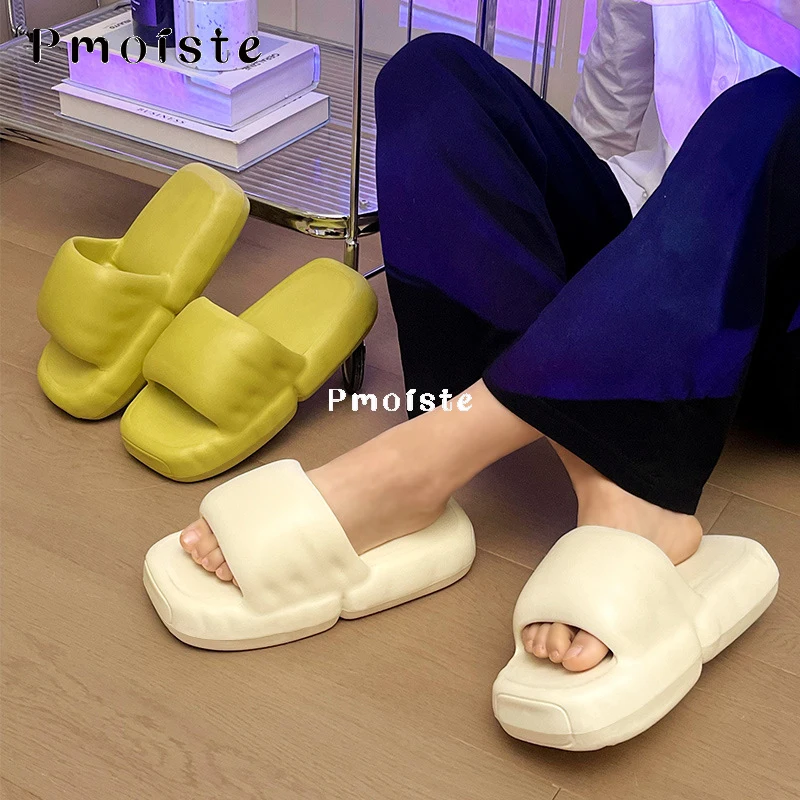 Women's Platform Slippers Bread Soft Summer Shoes for Woman Candy Color Outdoor EVA Slipper 2023 Designer Slides Non-slip