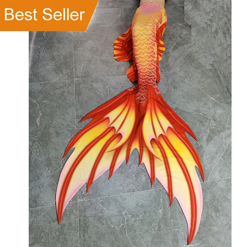 Бесплатная доставка кожа с хвостом русалки для плавания купальник костюм