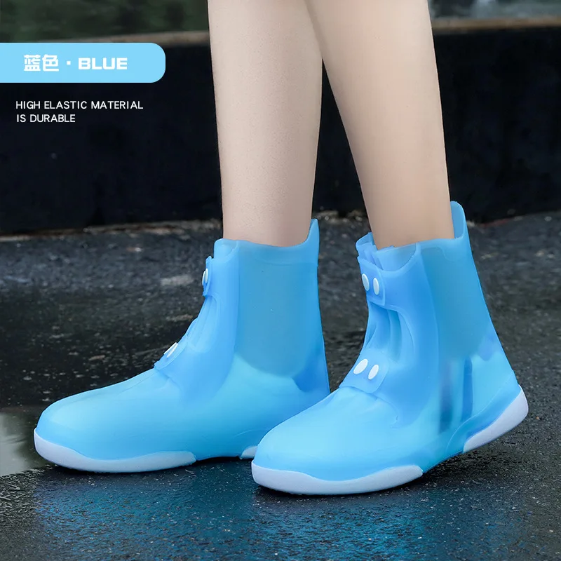 2023 New Women And Men Waterproof Shoes Cover Thicken Non-slip Unisex Rainy Day Shoes Protector Reusable Silicone Rain Shoes