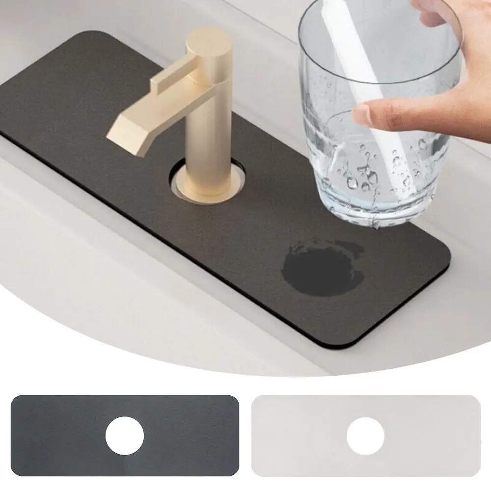 

Kitchen Faucet Absorbent Mat Sink Suction Pad Diatomite Faucet Splash Catcher Countertop Protector for Kitchen Bathroom