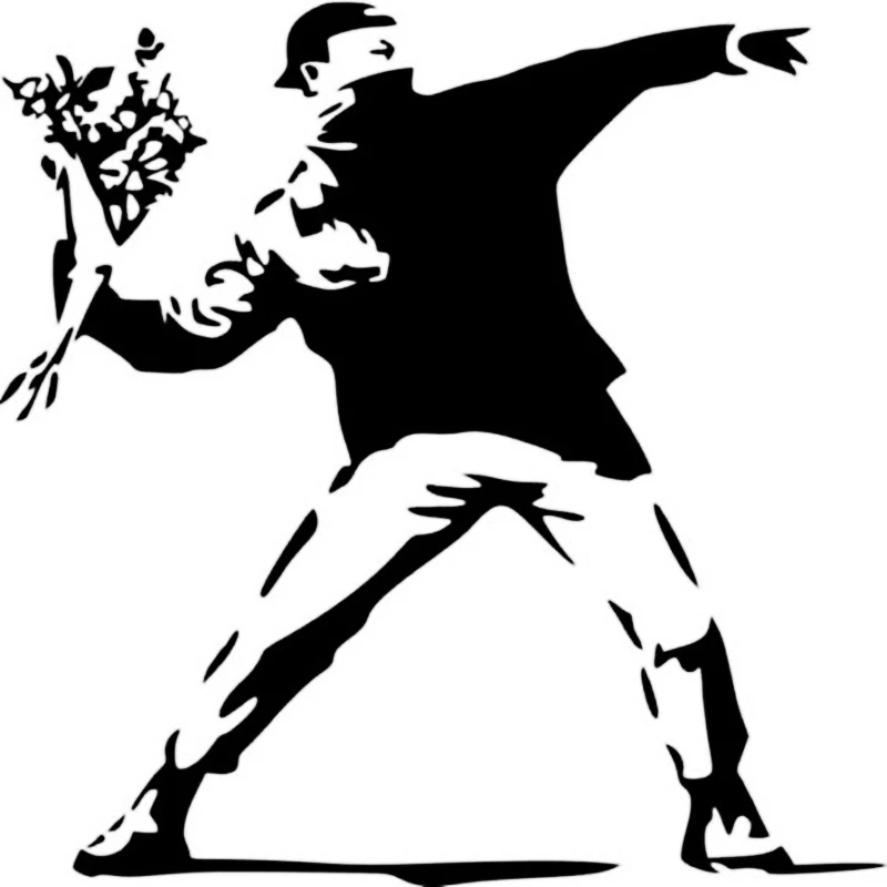 

Водонепроницаемый Sunscreenfor Banksy, подростковые креативные наклейки с цветком, модные Стикеры из ПВХ для автомобилей и ноутбуков, декоративные