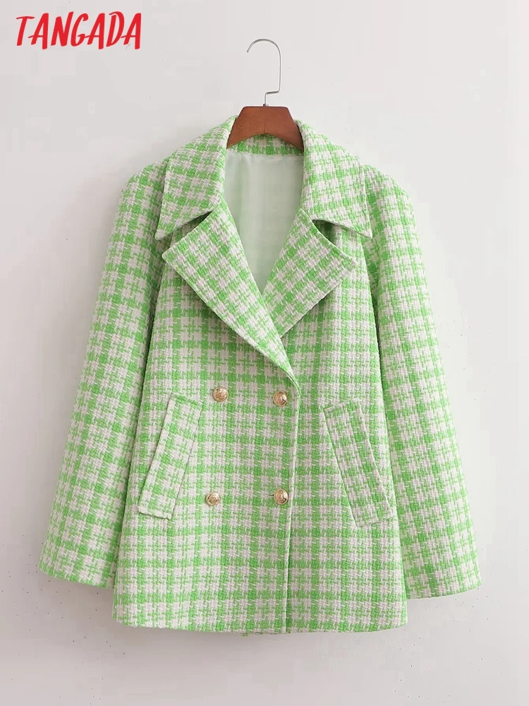 

Tangada Women Solid Green Tweed Cape Coat 2022 Winter Fashion Female Casual Chic Tops 1D163