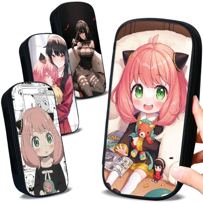 

21cm X 10cm SPY×FAMILY Pencil Cases Bags Anya Yor Twilight Loid Forger Student Canvas Large Capacity Kawaii School Stationery