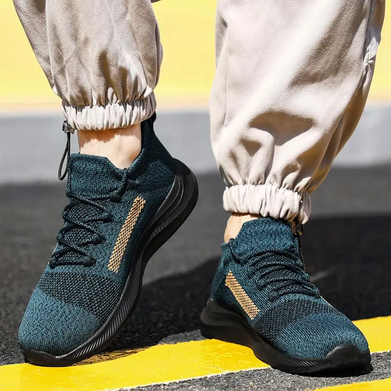 

Large Dimensions Lightweight Knit Men's Summer Sneakers Socks Women Sport Shoes 35 Blue Running Shoes Man Sports Shoes GMB-3084