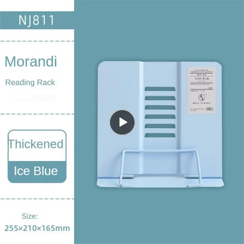 

Reduce Fatigue Metal Reading Rack 6 Angles Adjustable Reading Shelf Sit Upright Morandi Color Matching Bookend Reading Rack