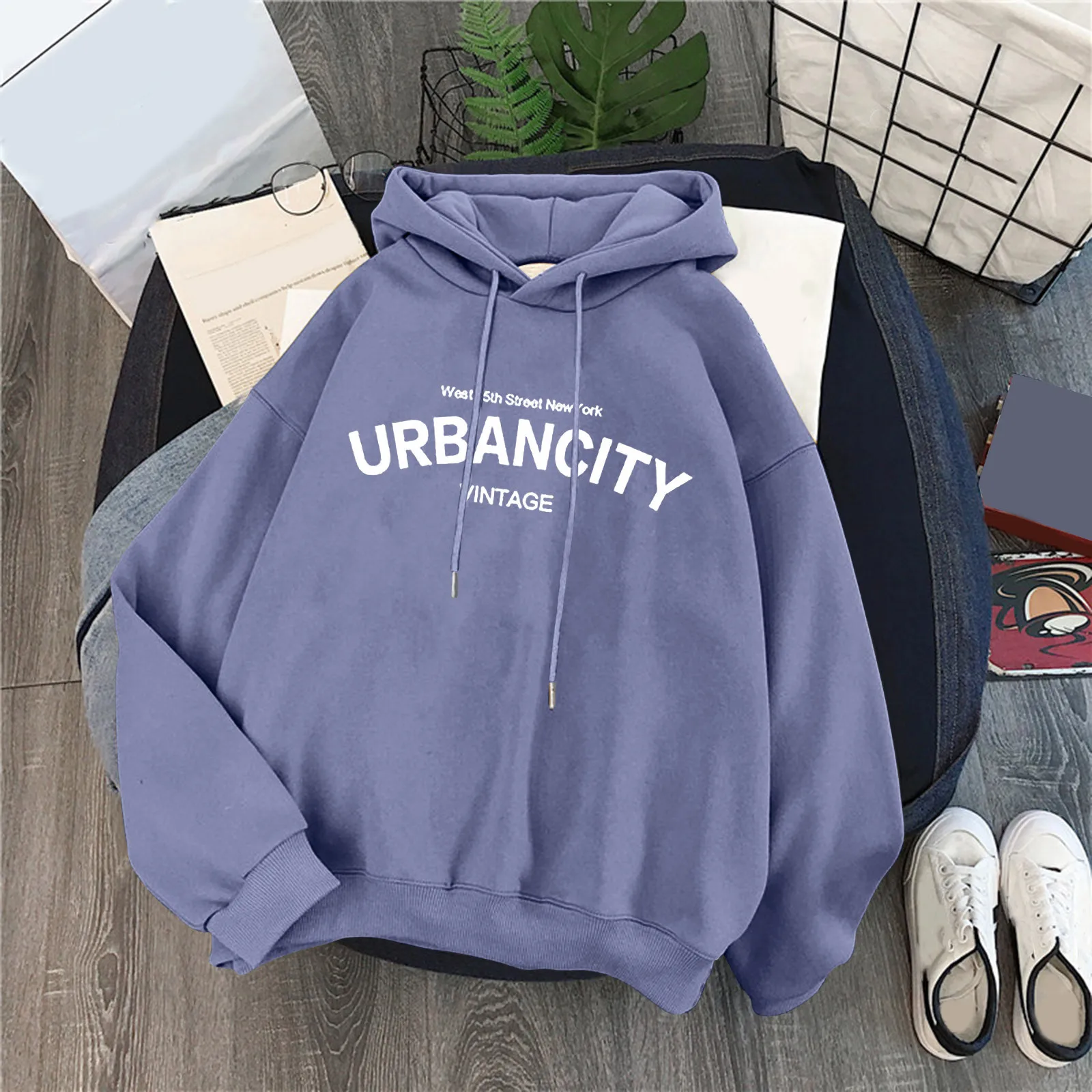 

Winter Urbancity Print Letter Hoodies Women Harajuku Aesthetic 90s Vintage Sweatshirt Punk Streetwear Casual Pullover Female Top