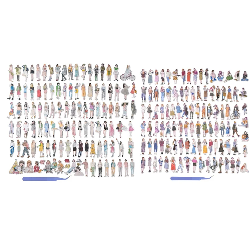 

LBER People Stickers For Journaling Scrapbooking,Urban Fashion Girl Scrapbook Sticker For Junk Journal Supplies Kit