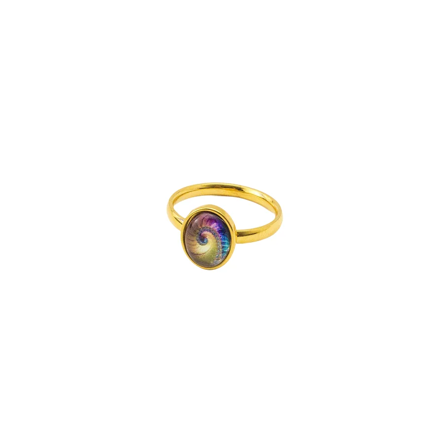 

Dainty Glass Flower Pattern Engagement Ring Fashion 316l Stainless Steel Women Jewelry Bijoux Femme Wholesale Items For Business
