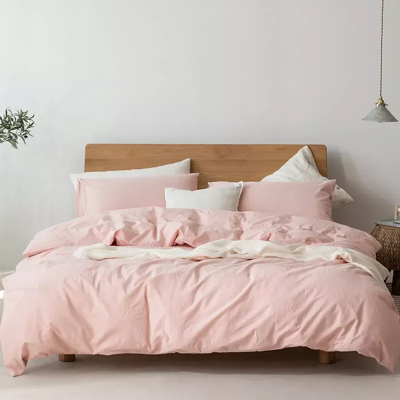 

2024 New Solid Comfortable Duvet Cover Set with Sheets Quilt Cover and Pillow Covers Bed Sets